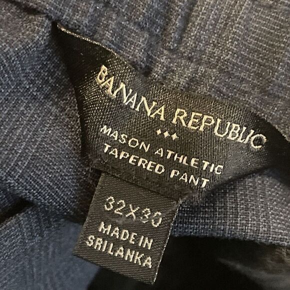 Banana Republic Mason Tapered Pants Athletic Men’s 32 Houndstooth 493989‎ Blue - Picture 5 of 7